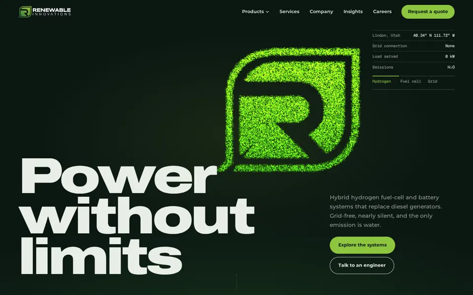 Renewable Innovations site concept: Power without limits