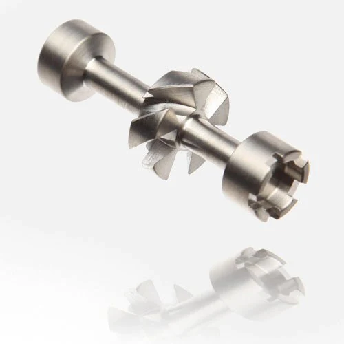 The Highly Educated V1 Castle Top titanium nail: a flat cap, a fin collar and a notched castle head